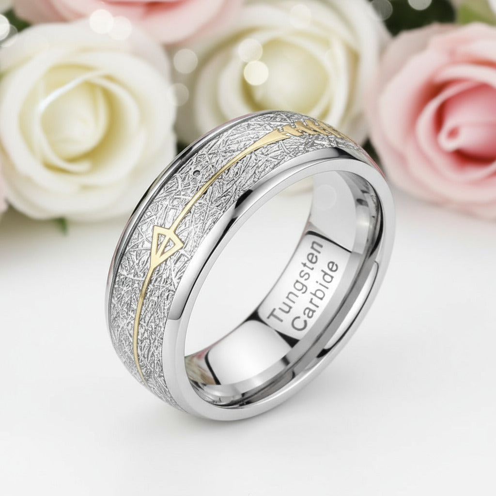 Tungsten Carbide Unique Design Fills 8mm Ring-Black Diamonds New York