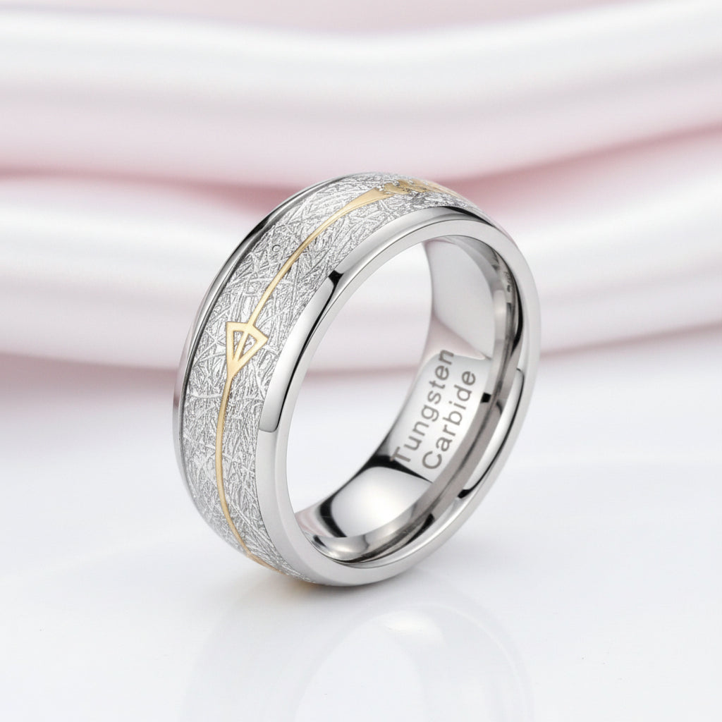 Tungsten Carbide Unique Design Fills 8mm Ring-Black Diamonds New York