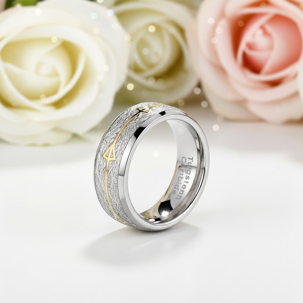 Tungsten Carbide Unique Design Fills 8mm Ring-Black Diamonds New York