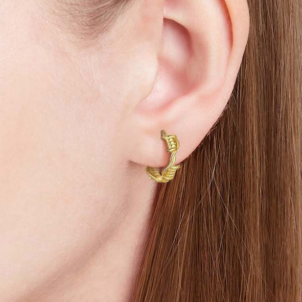 Twist Charm Hoop Earrings-Black Diamonds New York