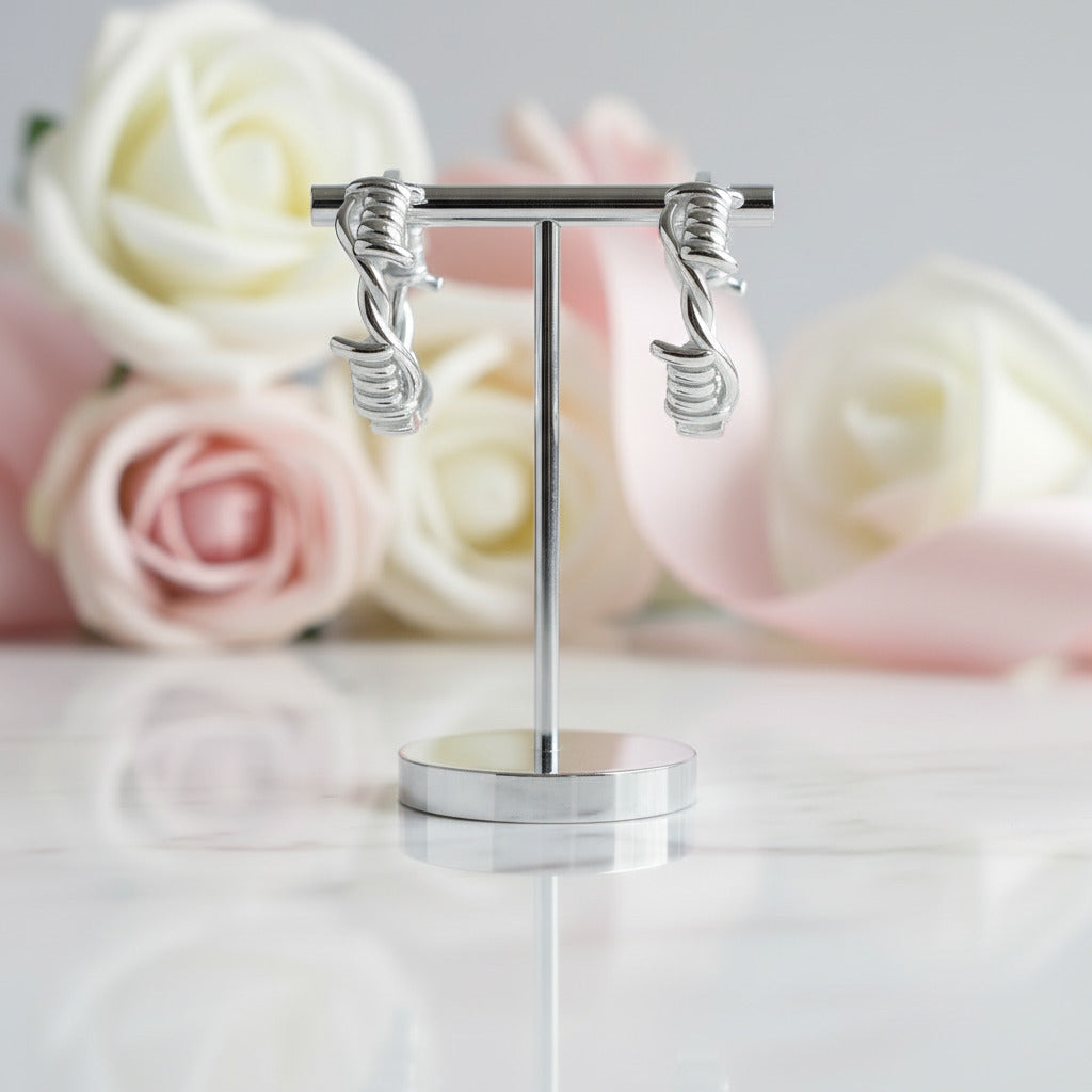 Twist Charm Hoop Earrings-Black Diamonds New York