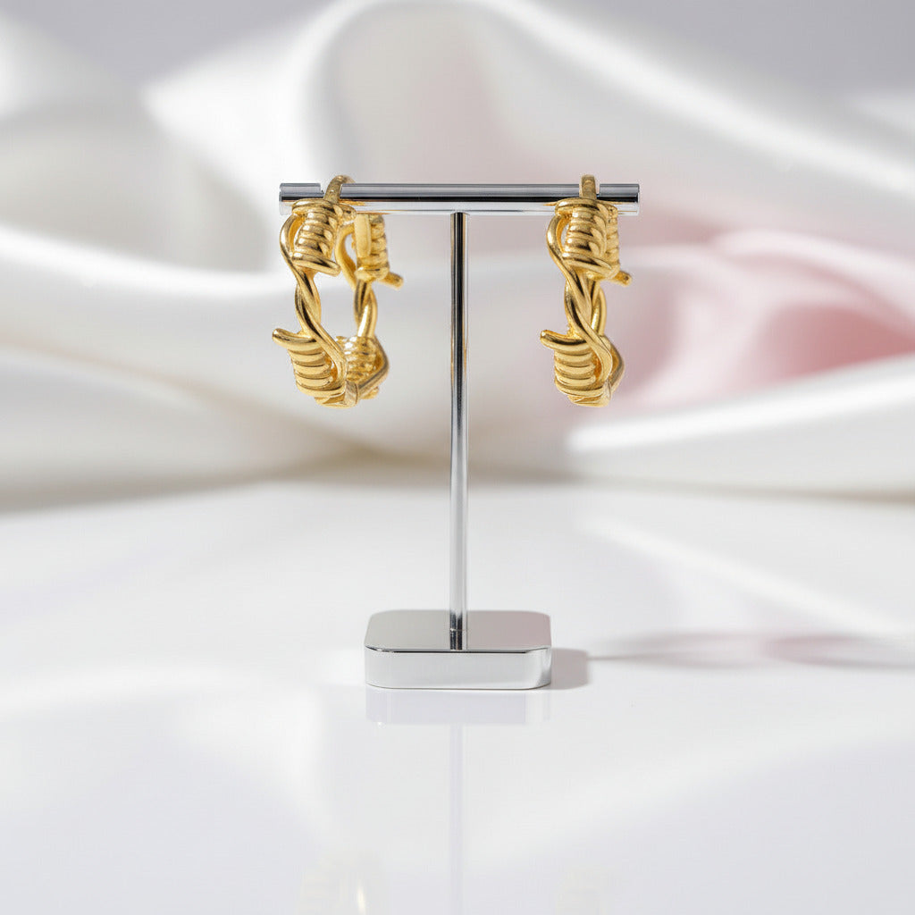 Twist Charm Hoop Earrings-Black Diamonds New York