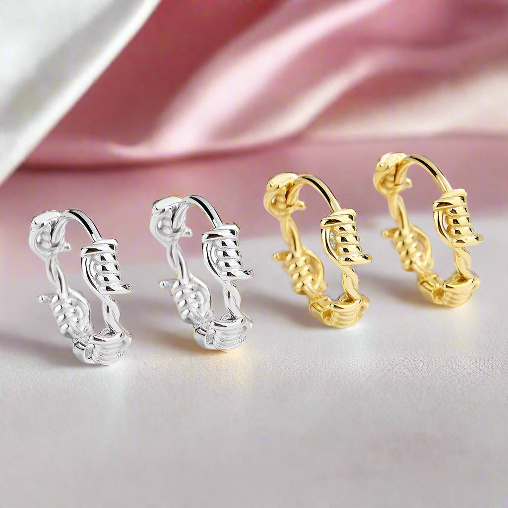 Twist Charm Hoop Earrings-Black Diamonds New York