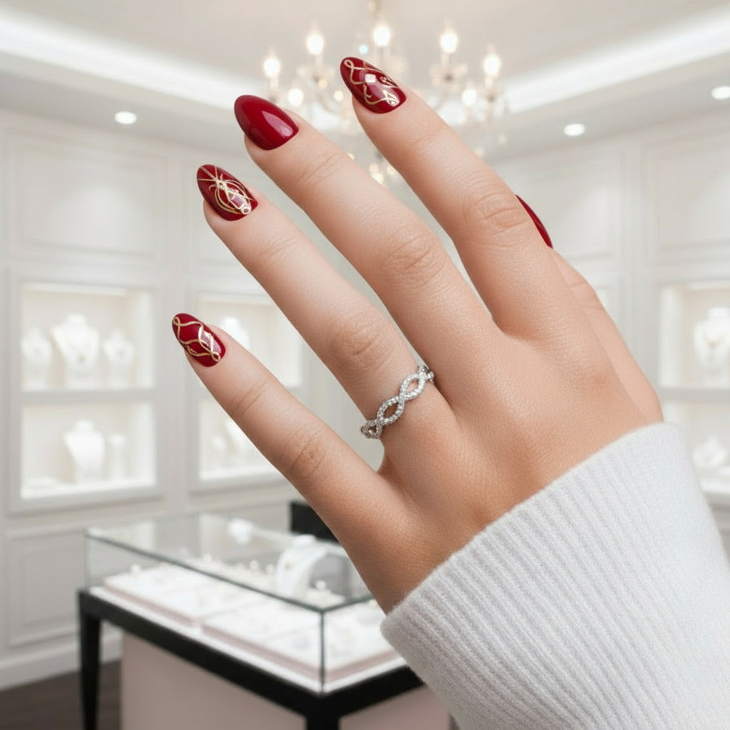 Twist White Gold Full Eternity Women's Wedding Band-Black Diamonds New York