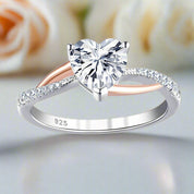 Two Tones Heart Shape Diamond Engagement Ring-Black Diamonds New York