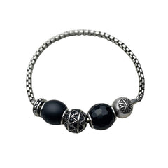 Unique Black Punk Karma Beads Bracelet