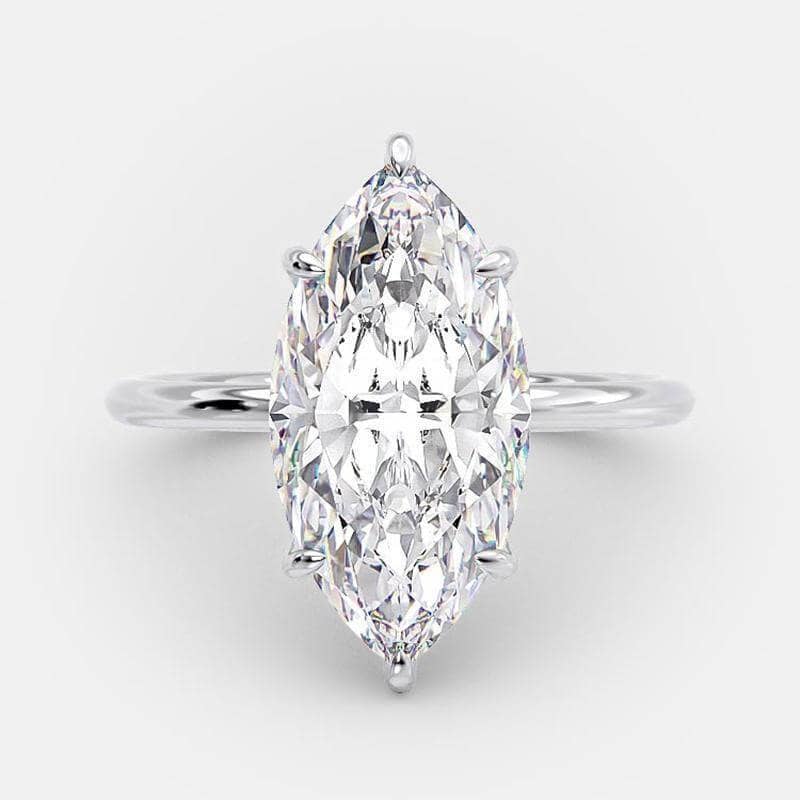 Unique Marquise Cut Sona Simulated Diamond Wedding Ring Set