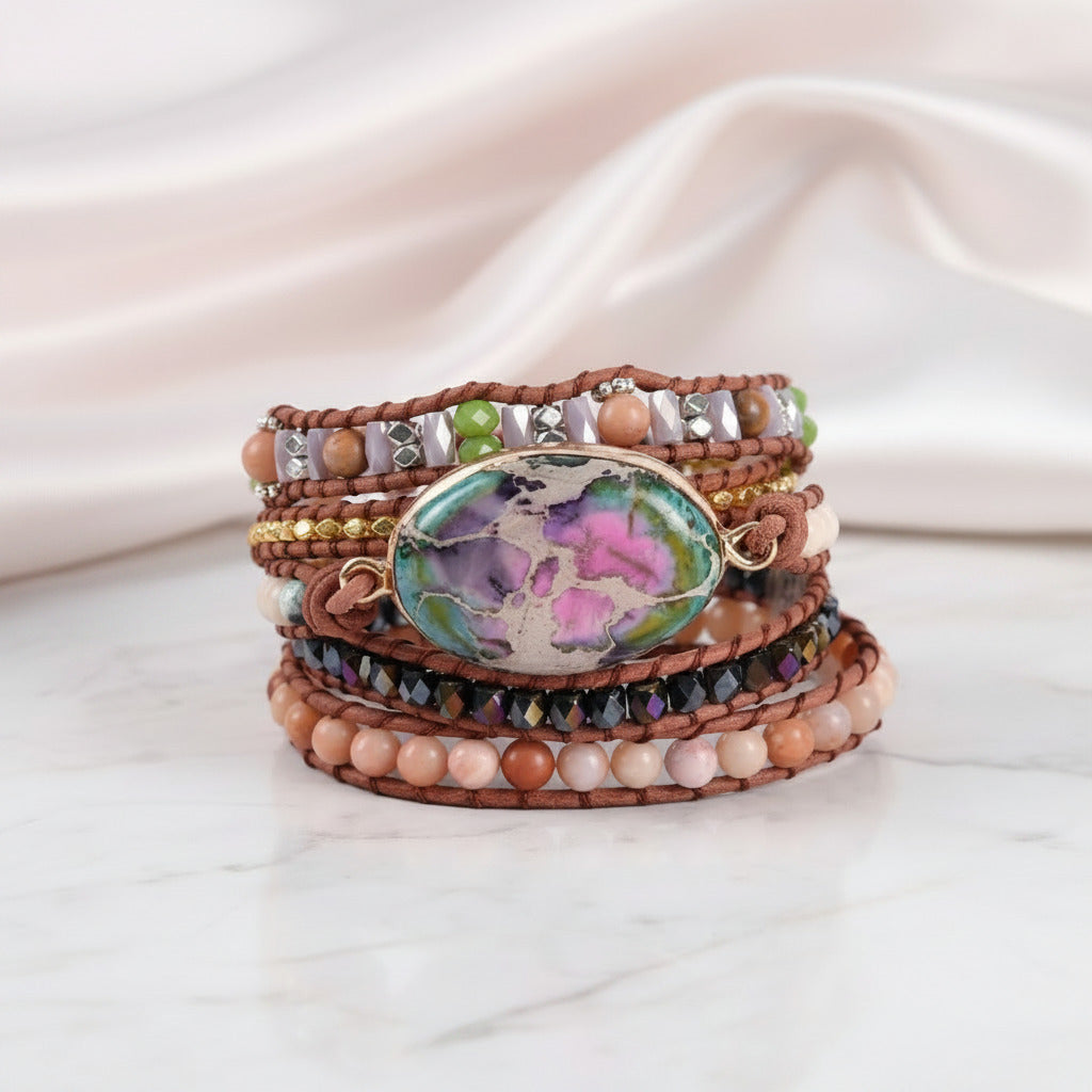 Unique Mixed Stone Bohemian Bracelet-Black Diamonds New York