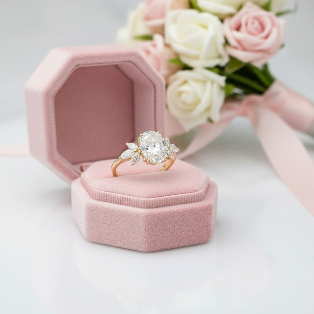 Unique Oval Cut Diamond Option Yellow Gold Minimalist Engagement Ring-Black Diamonds New York