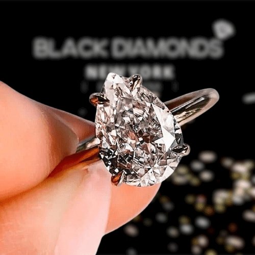 Unique Pear Cut Sona Simulated Diamond Set - Black Diamonds New York