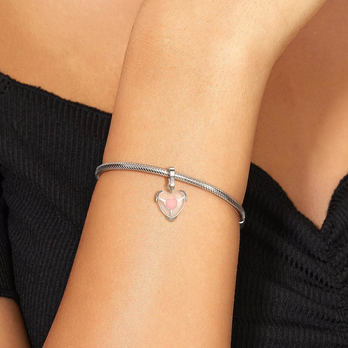 Valentine Heart Delicate Beads-Black Diamonds New York