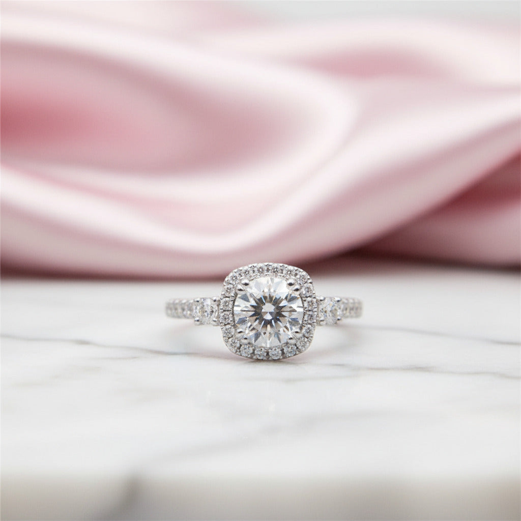 Vintage Art Deco Round Cut Diamond Option Ring Set-Black Diamonds New York