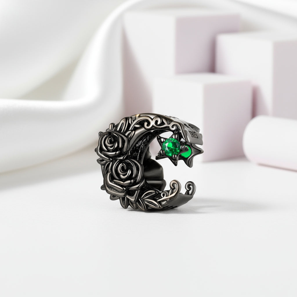 Vintage Diablo Rose Series Flower Charms-Black Diamonds New York