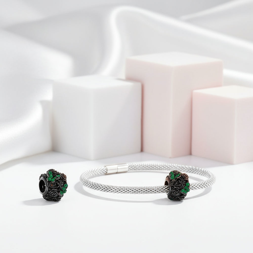 Vintage Diablo Rose Series Flower Charms-Black Diamonds New York