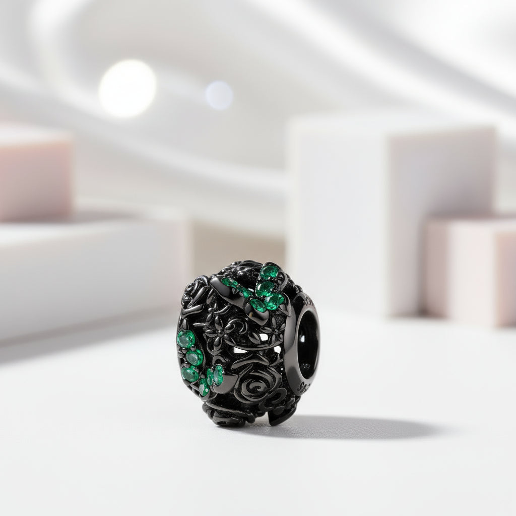 Vintage Diablo Rose Series Flower Charms-Black Diamonds New York