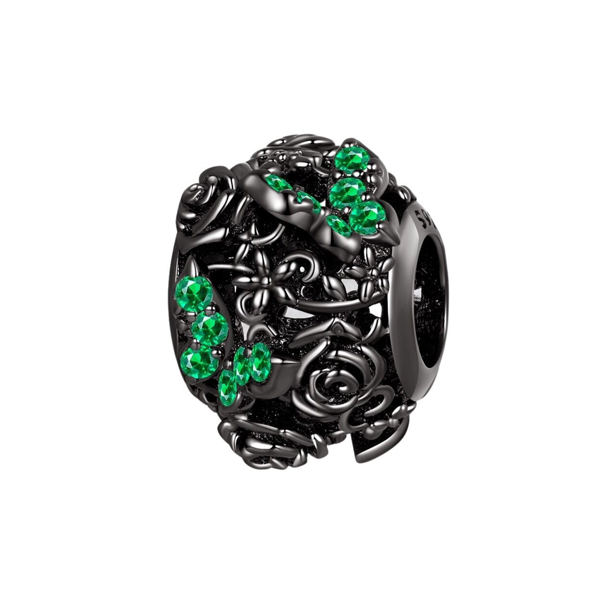 Vintage Diablo Rose Series Flower Charms-Black Diamonds New York