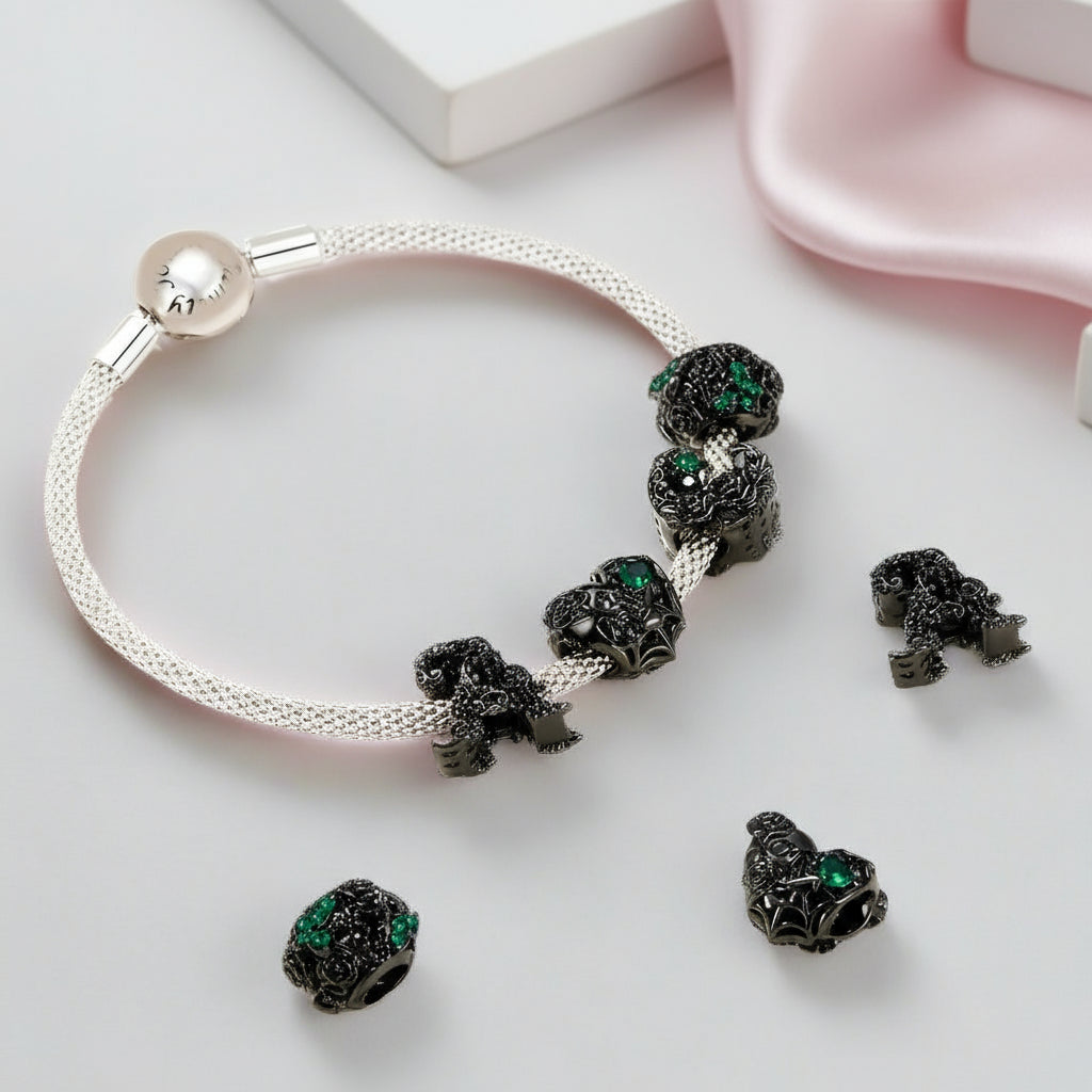Vintage Diablo Rose Series Flower Charms-Black Diamonds New York