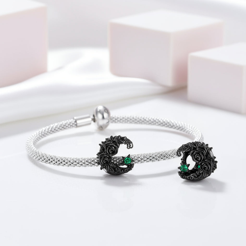 Vintage Diablo Rose Series Flower Charms-Black Diamonds New York