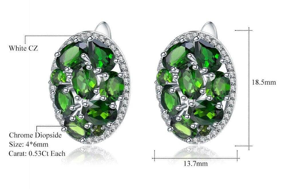 Vintage Earrings 6.86Ct Natural Chrome Diopside Gemstone Stud Earrings-Black Diamonds New York