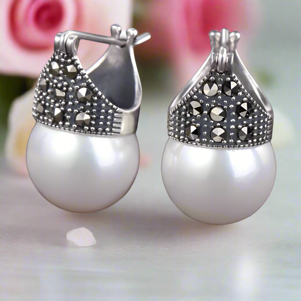 Vintage Fashion Drop Earrings-Black Diamonds New York