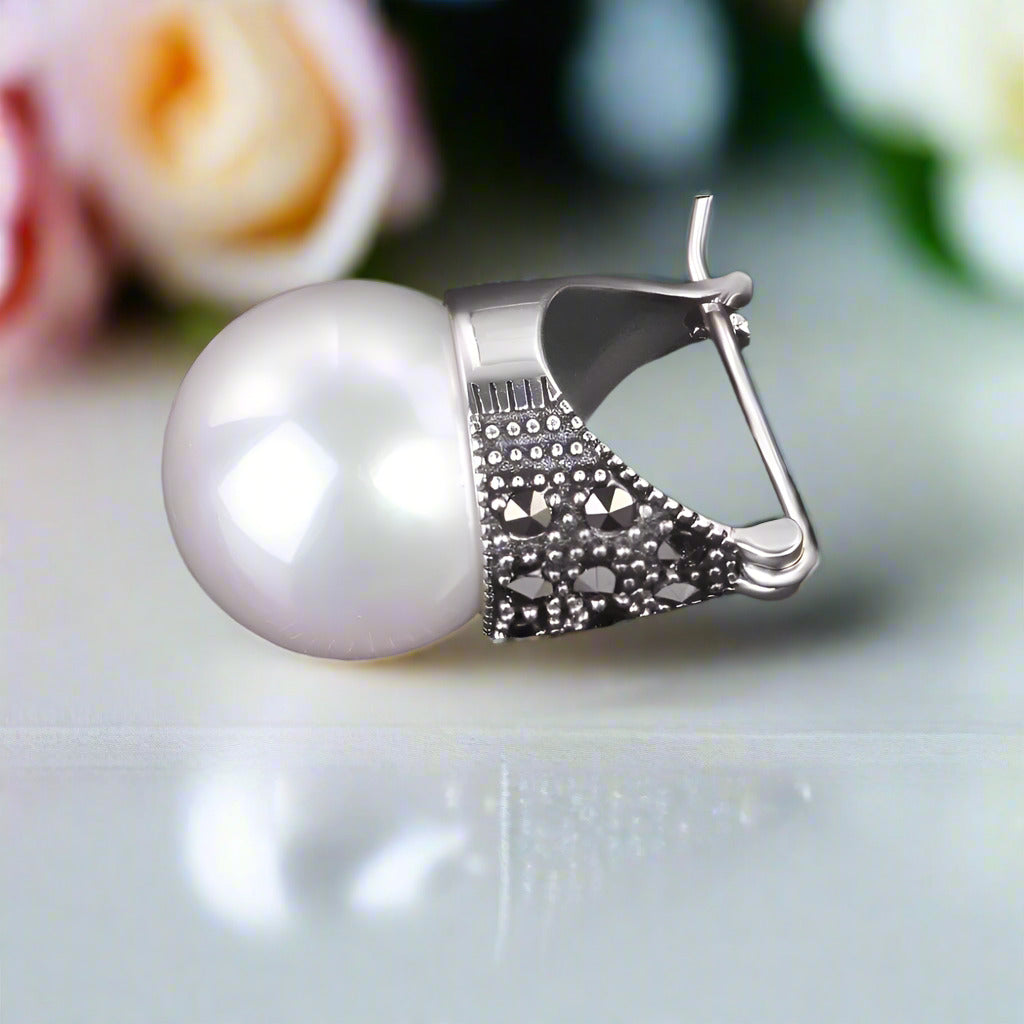 Vintage Fashion Drop Earrings-Black Diamonds New York