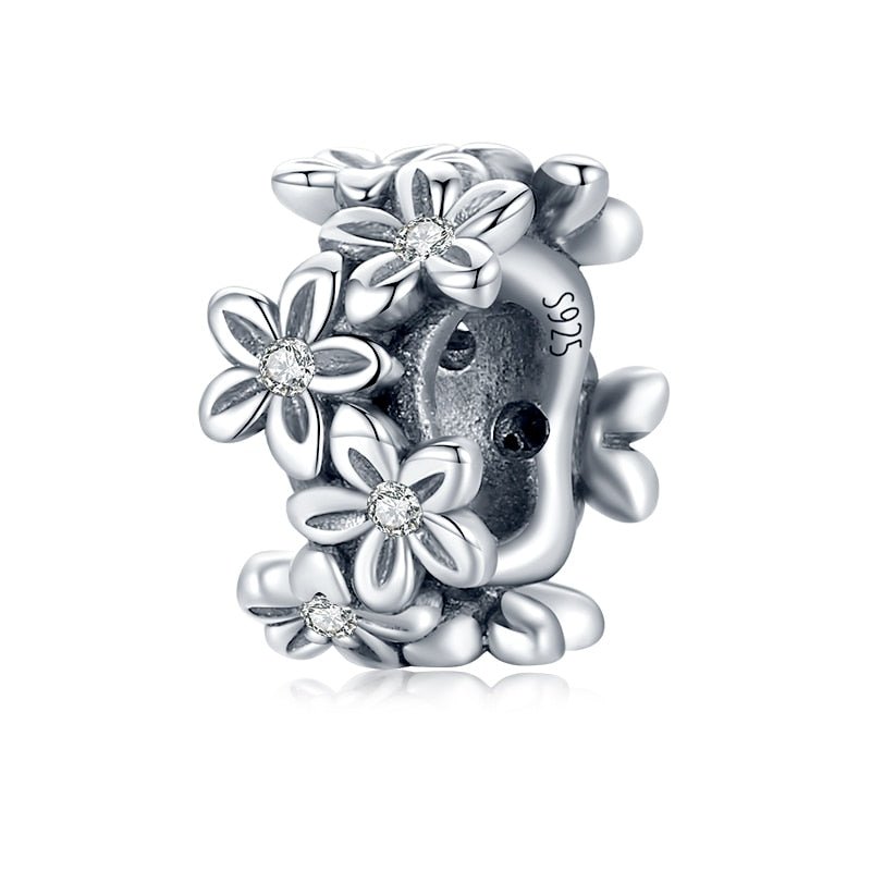 Vintage Flower & Heart Spacer Stopper Beads-Black Diamonds New York