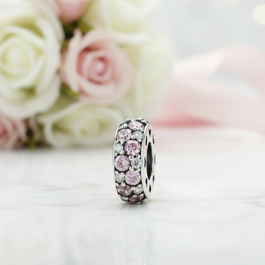 Vintage Flower & Heart Spacer Stopper Beads-Black Diamonds New York