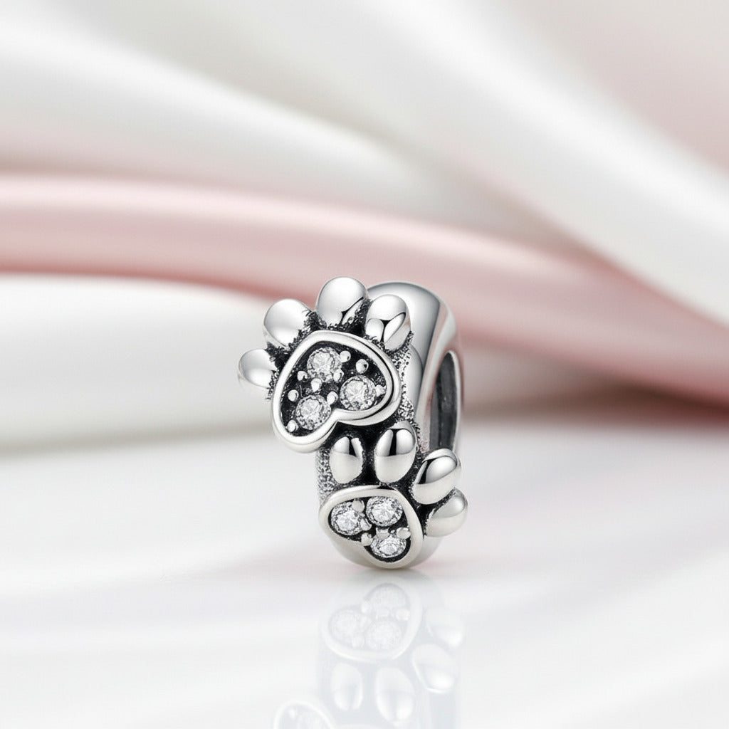 Vintage Flower & Heart Spacer Stopper Beads-Black Diamonds New York