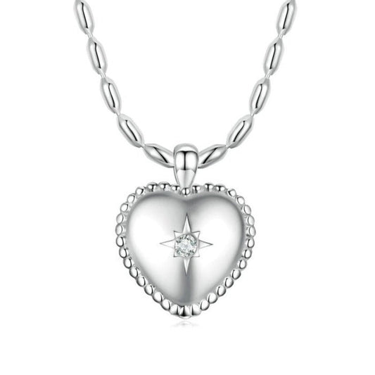 Vintage Heart with Star Millet Necklace
