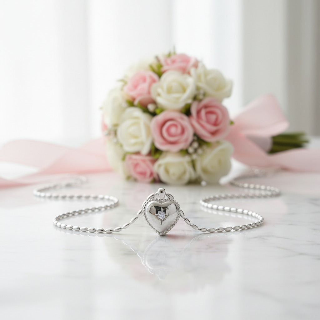 Vintage Heart with Star Millet Necklace-Black Diamonds New York