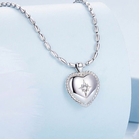 Vintage Heart with Star Millet Necklace-Black Diamonds New York