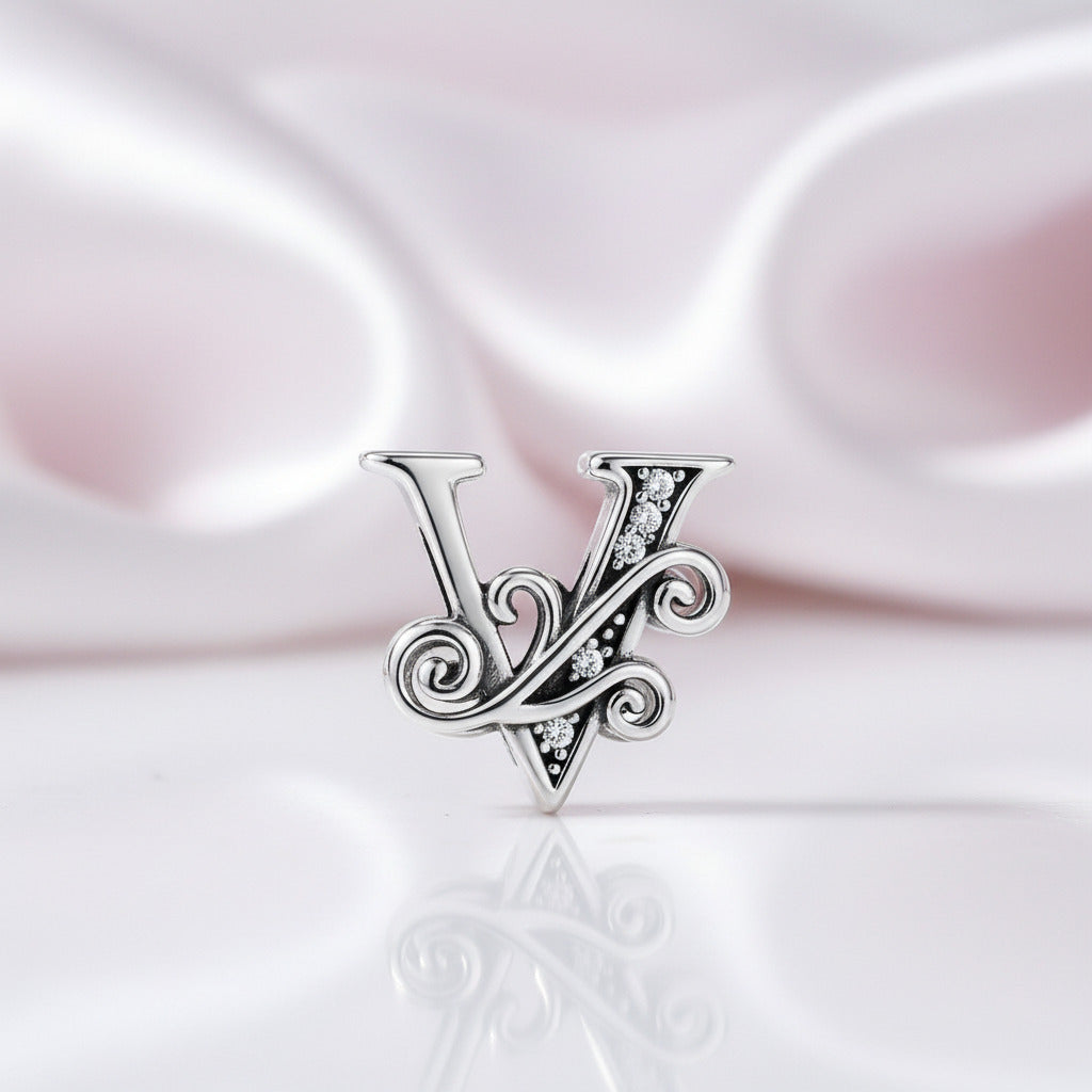 Vintage Letter A to Z Charms-Black Diamonds New York