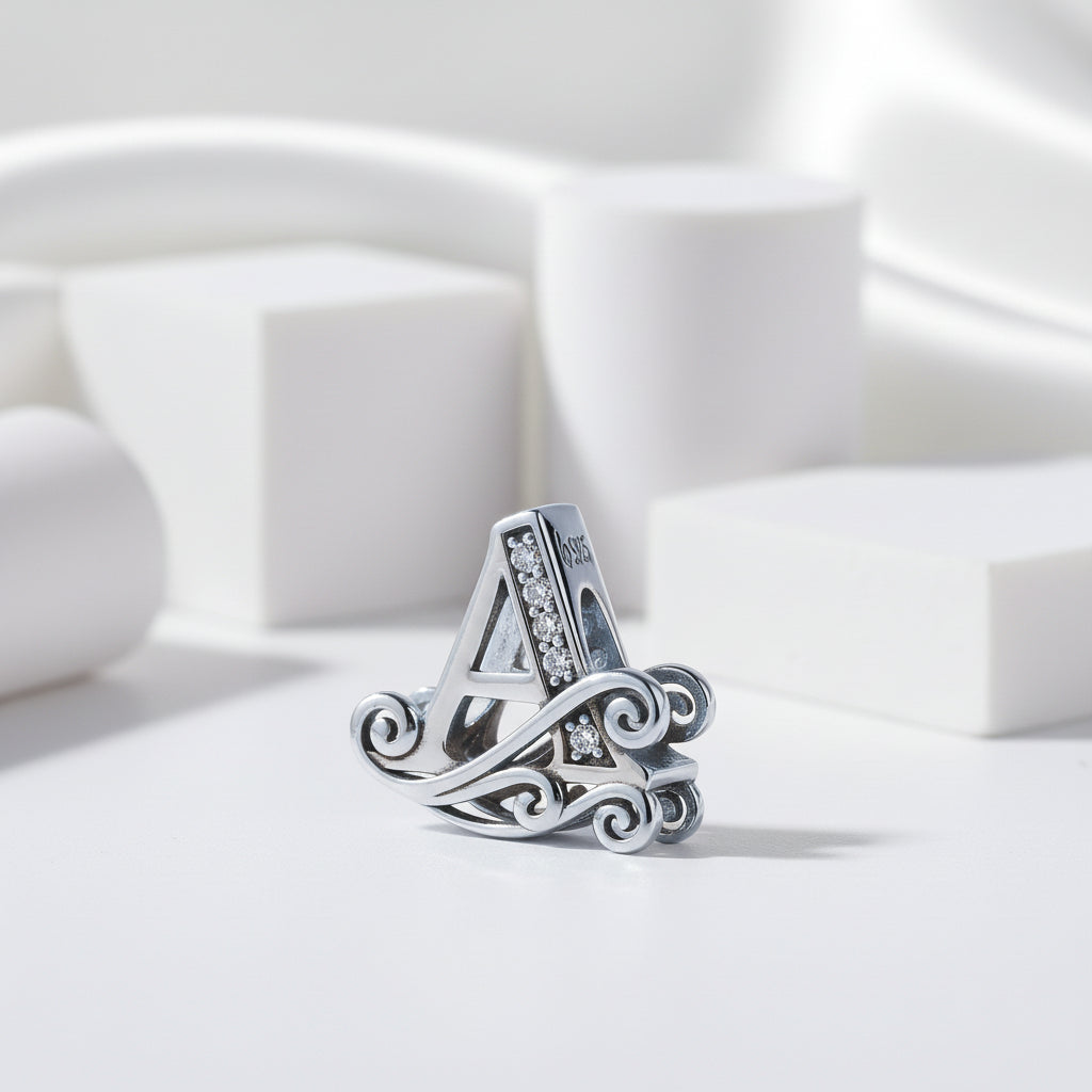 Vintage Letter A to Z Charms-Black Diamonds New York