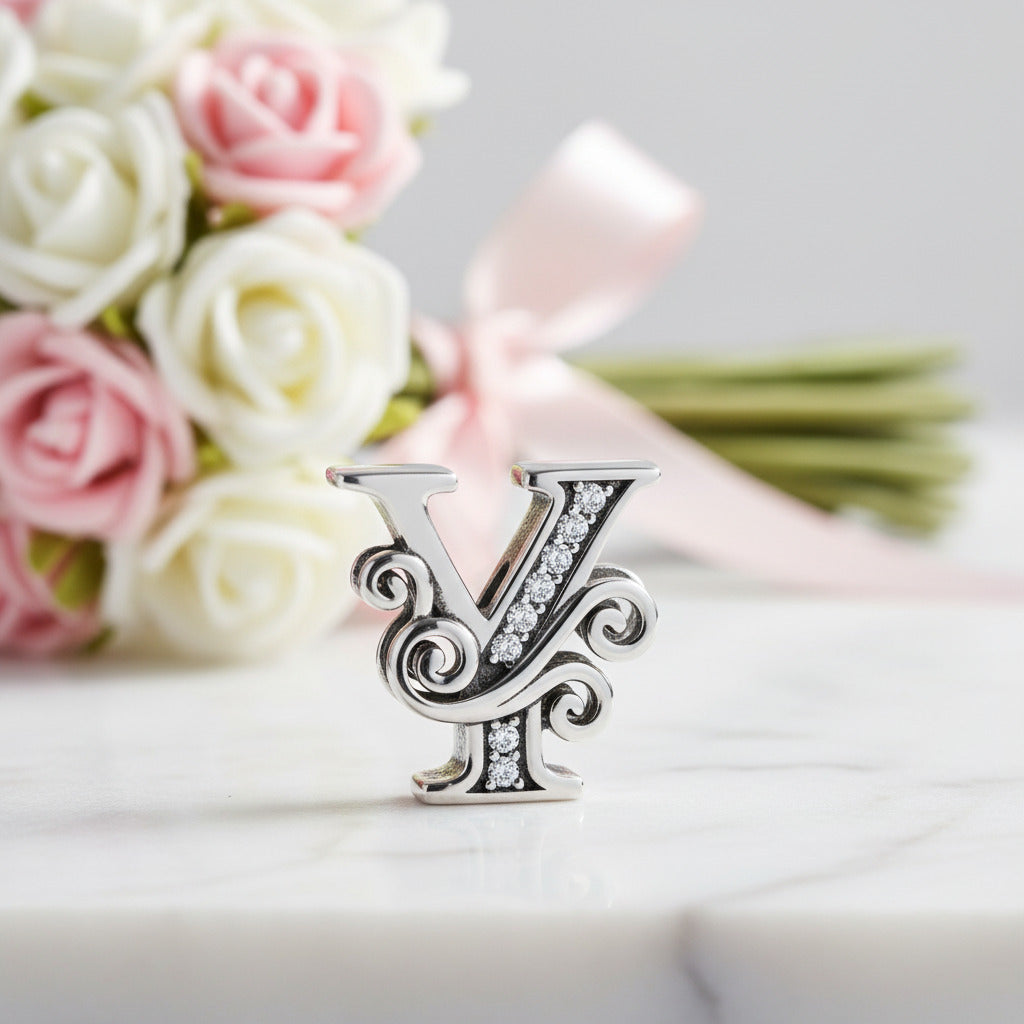 Vintage Letter A to Z Charms-Black Diamonds New York