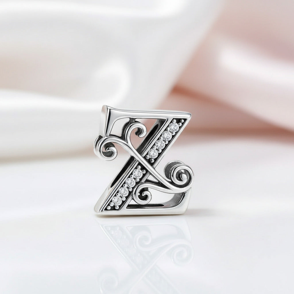 Vintage Letter A to Z Charms-Black Diamonds New York