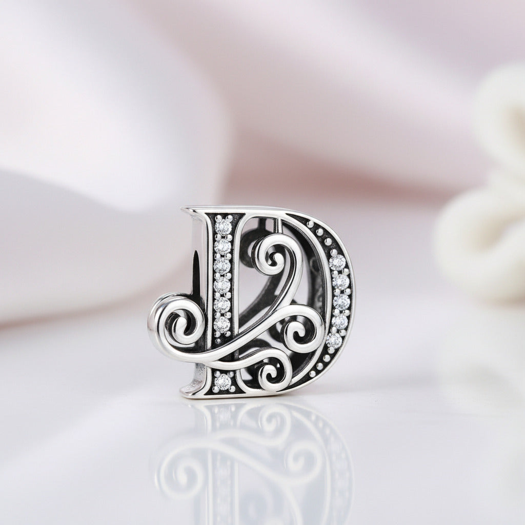Vintage Letter A to Z Charms-Black Diamonds New York