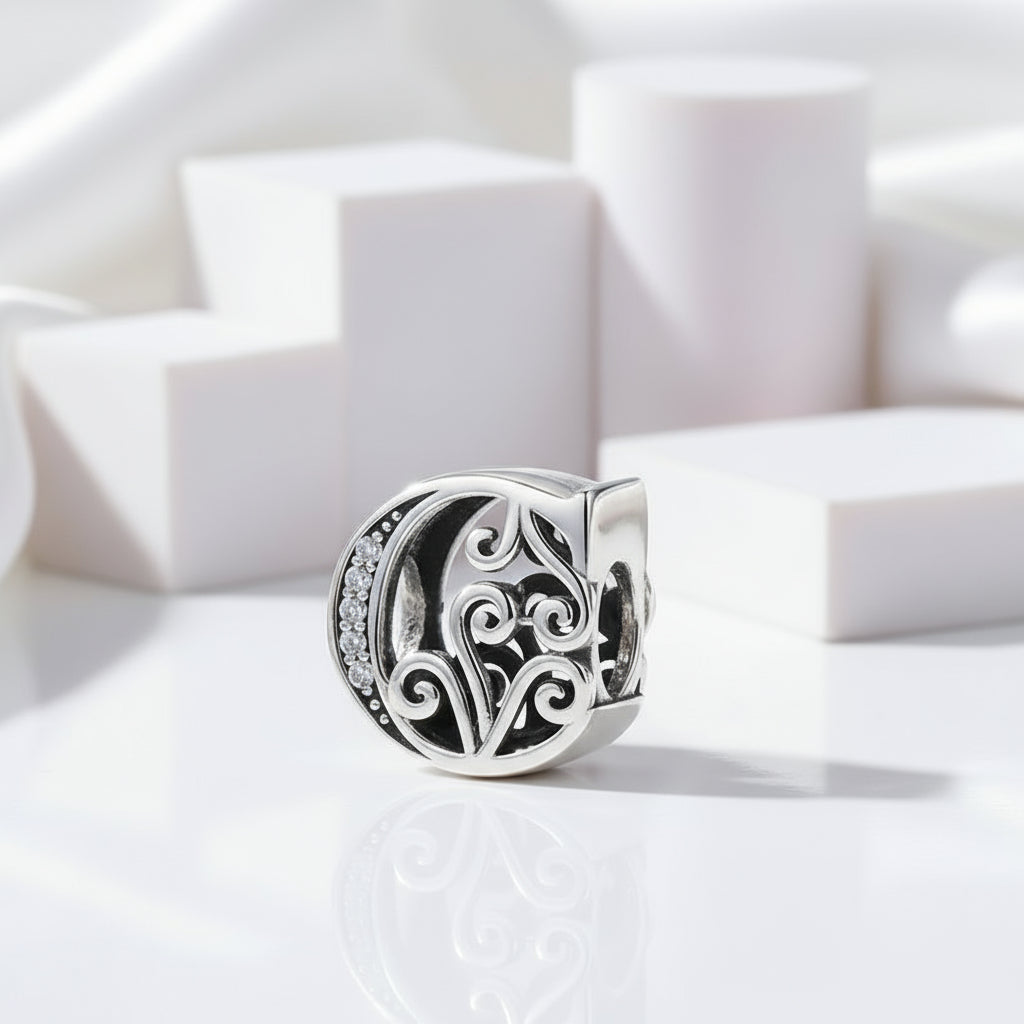 Vintage Letter A to Z Charms-Black Diamonds New York