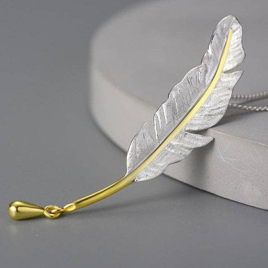Vintage Long Goose Feather Necklace-Black Diamonds New York