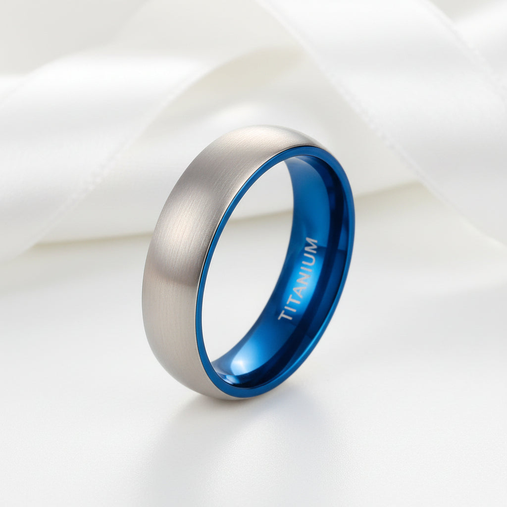Vintage Matte Titanium Men's Wedding Band-Black Diamonds New York