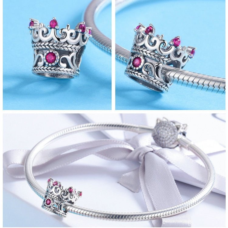 Vintage Princess Crown Charm-Black Diamonds New York