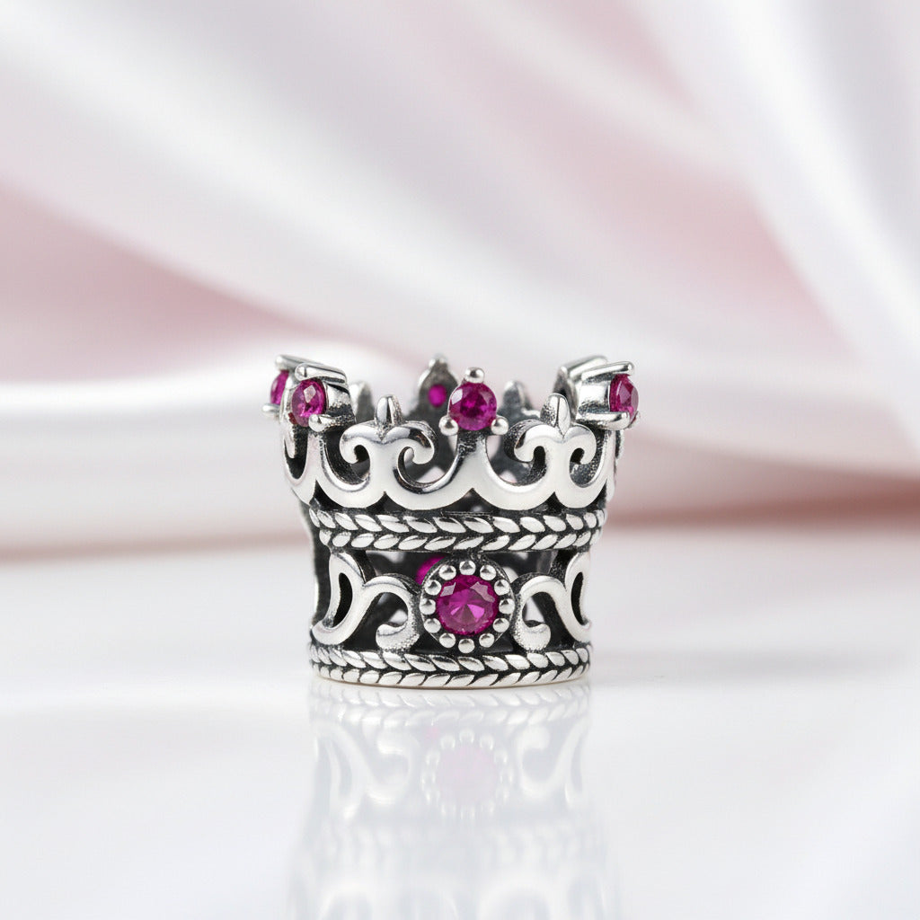 Vintage Princess Crown Charm-Black Diamonds New York