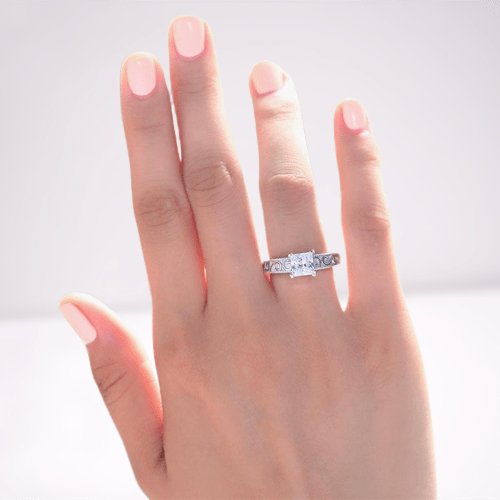 Vintage Style 1 Carat Created Diamond Wedding Engagement Ring - Black Diamonds New York