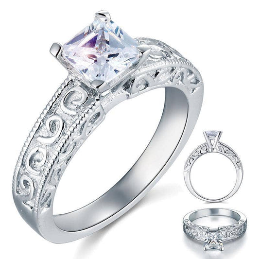 Vintage Style 1 Carat Created Diamond Wedding Engagement Ring