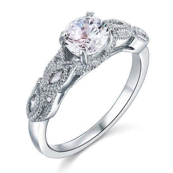 Vintage Style 1 Ct Bridal Wedding Engagement Ring-Black Diamonds New York
