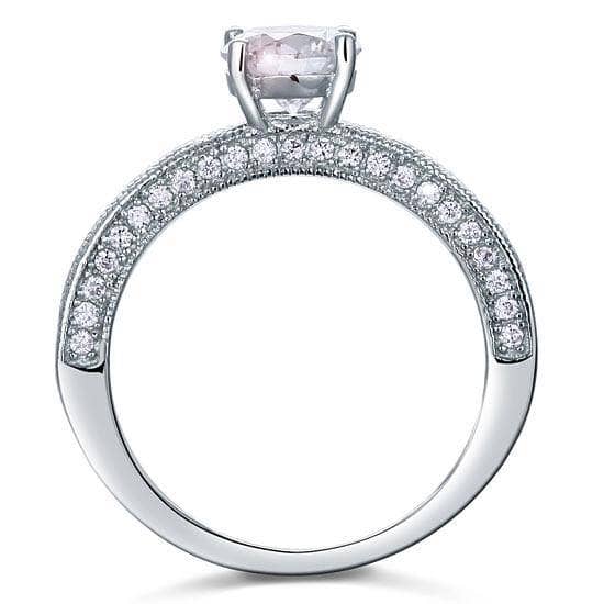 Vintage Style 1.25 Carat Created Diamond Bridal Wedding Engagement Ring Jewelry-Black Diamonds New York