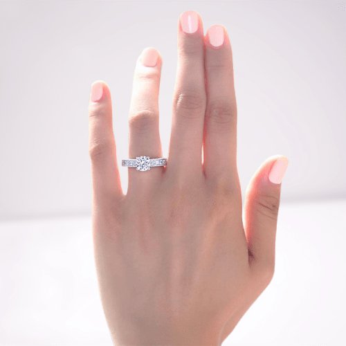 Vintage Style 1.25 Carat Created Diamond Bridal Wedding Engagement Ring Jewelry - Black Diamonds New York