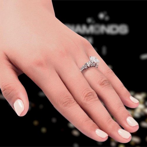 Vintage Style 1.25 ct Diamond Engagement Ring-Black Diamonds New York