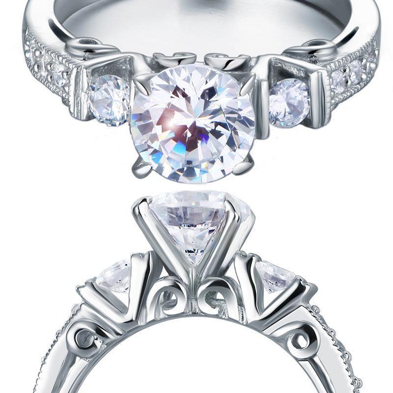 Vintage Style 1.25 ct Diamond Engagement Ring-Black Diamonds New York