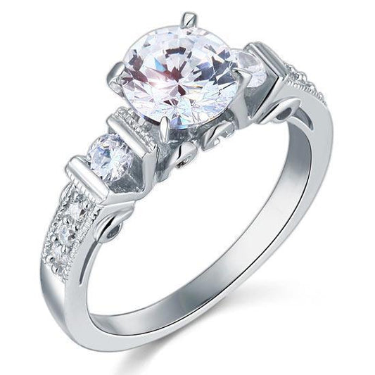 Vintage Style 1.25 ct Diamond Engagement Ring - Black Diamonds New York
