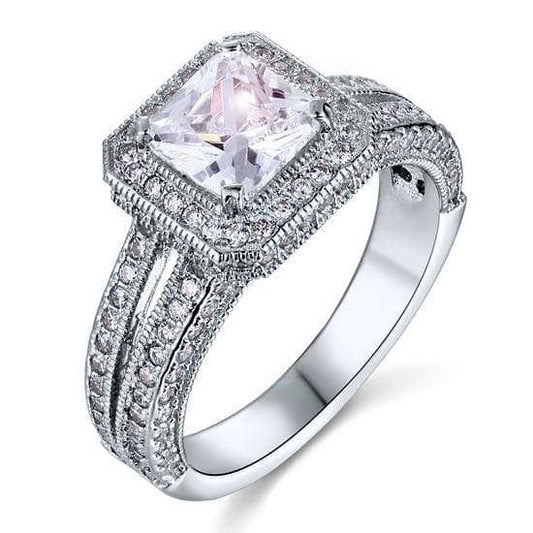 Vintage Style 1.5 Carat Created Diamond Bridal Wedding Engagement Ring-Black Diamonds New York